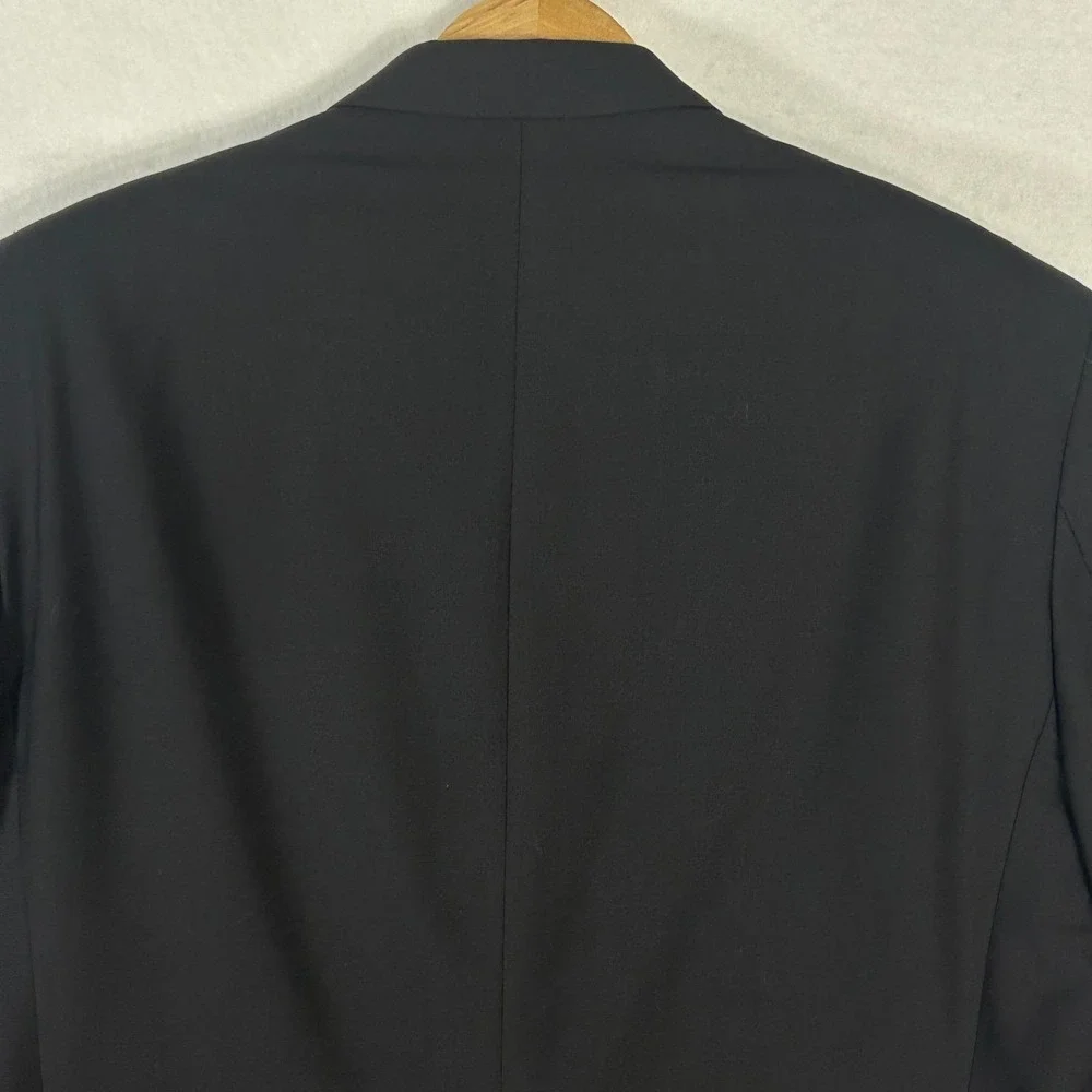 Vintage Ralph Lauren Blazer Mens 44L Wool Blend Black Sport Coat‎ Made in Canada
